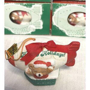 1990s Lot Of 3 Robel Hall Capn Teddy Glow Bell Light Up Porcelain Ornament-RARE